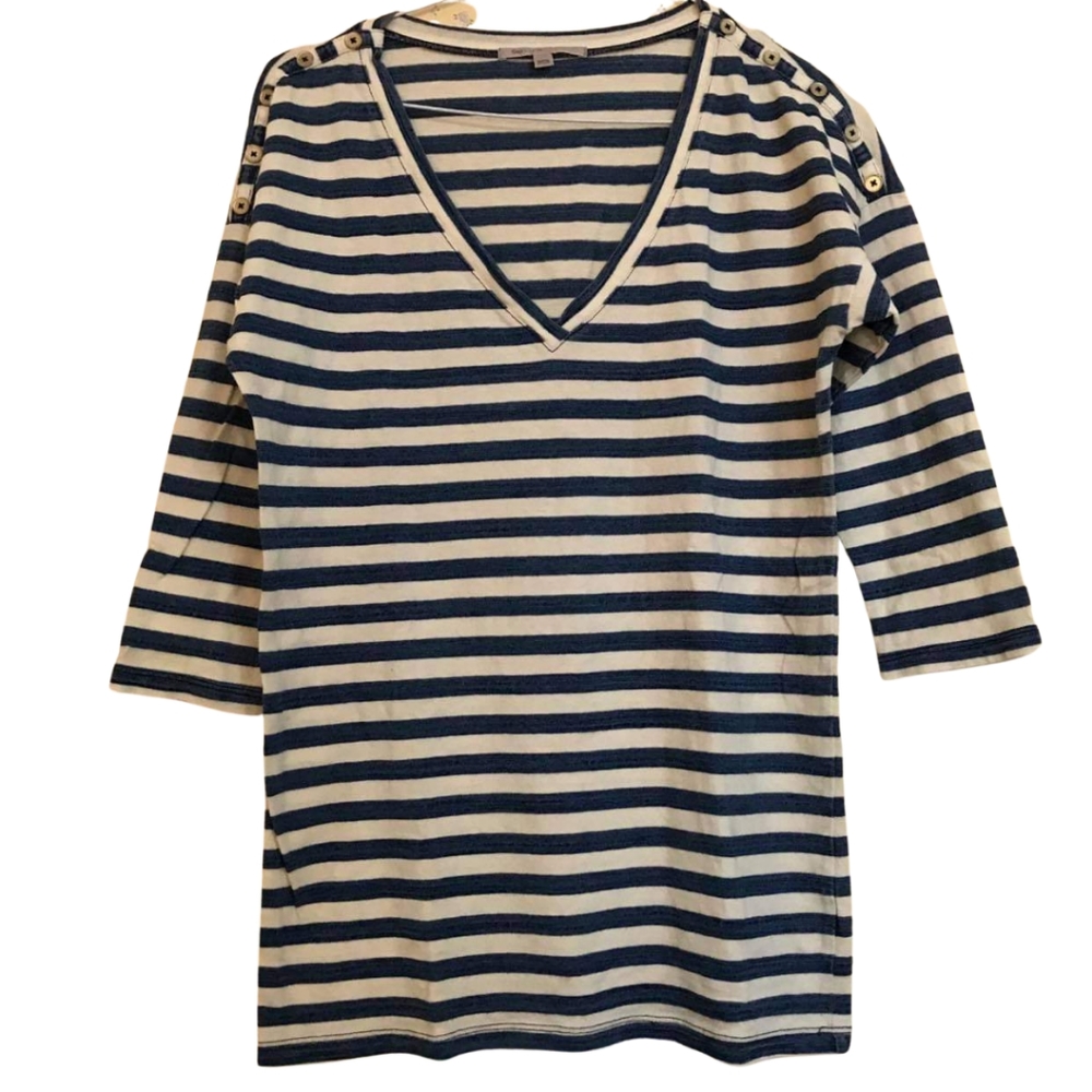 Gap V-Neck Stripe Top Sz XS